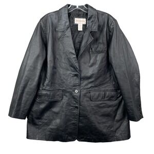 Venezia Genuine Leather Blazer Jacket Women's 18W Moto Coat Biker 90's Academia